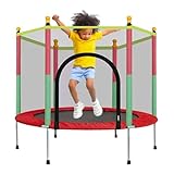 Cama Elástica Pula Pula Trampolim Infantil Colorida Criança Playground Rede Com Zíper 1 4m