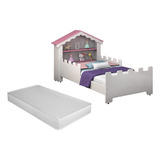 Cama Infantil Casa Magia Quarto Montessori Princesa Meninas Docel Baby Qrinquedos Castelo Com Colchão Neloja Ne Crianças Caminha Boneca