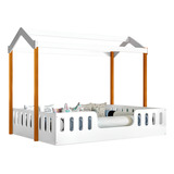 Cama Infantil Casal Casinha Montessoriana Ágatha colchão D28