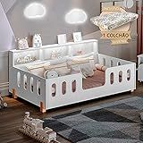 CAMA INFANTIL MONTESSORIANA COM COLCHÃO JUVENIL LED E NICHO NINA BRANCA
