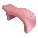 Cama Maca Para Procedimentos Estéticos Faciais Veludo Rosa