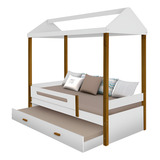 Cama Montessoriana Infantil Sara Solteiro C Cama Auxiliar