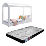 Cama Montessoriana Solteiro 100 Mdf Branco Colchão Cali