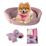 Cama Oval P Tecido Soft Com Coberta E Brinquedos Kit 4 Pçs