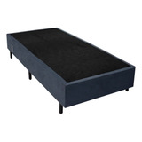 Cama Para Box Solteiro New Barcelona Suede Cinza 96x203