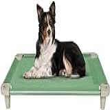 Cama Pet- Cama Para Cachorros- Confortável E Higiênica- Manta Cor Verde E Pés Cor Gelo- Acrimet