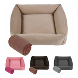Cama Pet Cachorro Gato 2 Peças 50x50 Suede Veludo Mantinha