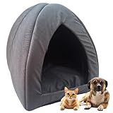 Cama Pet Casinha Cabana Caminha Toca Oca Iglu Gato Cachorro Tamanho Único -Cinza-