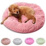 CAMA PET DONUT PELUCIA REDONDA M 50X50X12 Cachorros E Gatos CAMINHA NUVEM FUNDO ANTIDERRAPANTE E IMPERMEAVEL ROSA