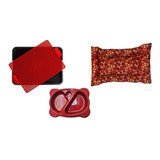 Cama Pet M2 Tapete Sanitário Comedouro Bebedouro Vermelho