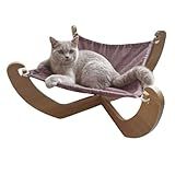 Cama Rede Gato Cachorro Pet MDF Espreguiçadeira Modelo X Amadeirado