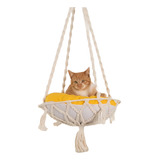 Cama Rede Suspensa Para Gato Balanço Em Macramê Artesanal