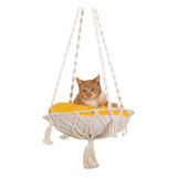 Cama Rede Suspensa Para Gato Balanço Em Macramê Artesanal
