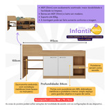 Cama Solteiro Com Colchão E Escrivaninha Multimóveis Mp4235 Cor Rustic branco