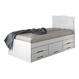Cama Solteiro Julia Com Cômoda 5 Gavetas Exclusivo Rovere
