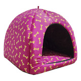 Cama Toca Caminha 2 Em 1 Cães E Gatos Pequenos Pet Júnior Cor Rosa Desenho Osso