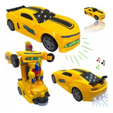 Camaro Amarelo Vira Robô Transformes Carrinho