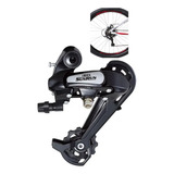 Cambio Traseiro Sunrun 7v Index Preto Cage Longo Bike