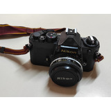 Câmera Analógica Slr Nikon Fe2 Preta