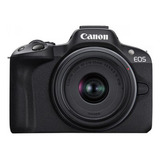 Câmera Canon Eos R50 Mirrorless Com Lente 18 45mm Adap P Flash Ad e1 Preto