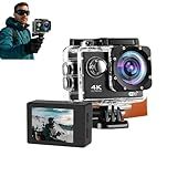 Câmera De Ação 4K Ultra HD- Wi-Fi- À Prova D-Água- Lente Angular 170-- Tela LCD- Para Esportes E Aventuras