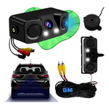 Câmera De Ré Aviso Sonoro Beep Sensor De Estacionamento Led