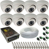 Câmera De Segurança Infra Dome Ahd 1 0mp Kit 08 Câmeras
