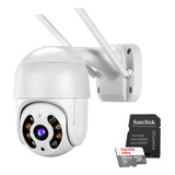 Câmera De Segurança Ip Wifi Hd 360 Externa Cartão Sd 64