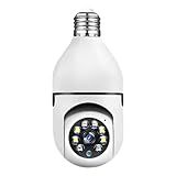 Câmera De Segurança Lâmpada IP Wi Fi 360 Infravermelho Full HD Luz Branca Forte Resistente A àgua IP66 Soquete E27 Rastreamento De Movimento Com Alarme