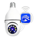 Câmera De Segurança Lâmpada Ip Wifi Com Visão Noturna Interna Externa App Icsee Espiã 360 Cor Branco F ssen