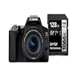Câmera Digital Canon EOS Rebel SL3 BKUS 1855F4STM BR Kit Com Cartão De Memória Lexar Silver 128GB