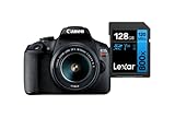 Câmera Digital Canon EOS Rebel T7 S18 55 IS II BR Kit Com Cartão De Memória Lexar Blue 128GB