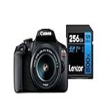 Câmera Digital Canon EOS Rebel T7 S18 55 IS II BR Kit Com Cartão De Memória Lexar Blue 256GB