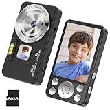 Câmera Digital Foco Automático 4K 64 MP Apontar E Fotografar Câmeras Digitais Para Adolescentes Com Cartão De 64 GB Câmera De Vídeo Compacta Antivibração Com Zoom 18X Para Estudantes Crianças