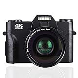 Câmera Digital Full HD 4K 48MP Câmera Compacta Tela Ultra Clara De 3 0 Polegadas E Câmera De Vídeo Digital Com Zoom Digital De 16x Para Fotografia Para Iniciantes Black