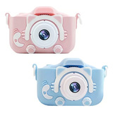 Camera Digital Infantil Gatinho Fotos Jogos Alça Anti Queda Cor Rosa