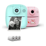 Câmera Digital Infantil Selfie Imprime Foto Grava Video Cor Câmera Rosa