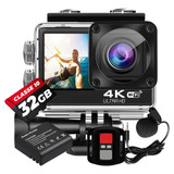 Câmera Esportiva 4k Wifi C Microfone 32gb Bateria Extra