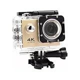 Câmera Esportiva Action Pro 4K Ultra HD Wifi À Prova D Água Até 30 Metros Tela LCD 30FPS Bike Surf Ideal Para Esportes Radicais Dourado