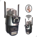 Camera Externa Sirene Policial Dupla Lente Infravermelho 360