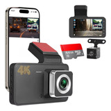Câmera Filmadora Digital Veicular 4k Wifi Dvr Lente Dupla