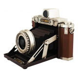 Câmera Fotográfica Decorativa Antiga Marrom 15x16x18cm
