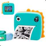 Câmera Instantânea Filmadora Full Hd Infantil Polaroid Dinossauro Jogos Impressão Vídeo Gravadora Menino Maxgroup