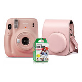 Câmera Instantânea Instax Mini 11 Rosa Claro 10 Filmes bag
