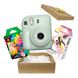 Camera Instax Mini Filme Macaron E Rainbow Kit Presente Fuji Cor Verde