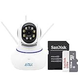 Câmera Ip Sem Fio 360 3 Antenas Full HD 1080p Com Detecção De Movimento E Visão Noturna Cartão De Memória Micro SD 128GB