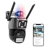Câmera IP Sem Fio De Segurança Externa HD 3MP Câmera De Visão Noturna Infravermelha WiFi Dupla Lente Grande Angular IP66 à Prova D água E à Prova De Poeira Luz De Advertência