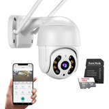 Câmera Ip Wifi Hd 360 Externa Cartão De Memória Sd 64gb