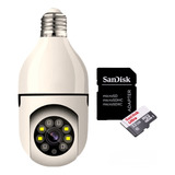 Camera Lâmpada Espia Wifi Ip Segurança Cartão De Memória