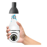 Camera Rede Ip Visão Noturna Audio Video Sem Fio Lampada Cor Branco